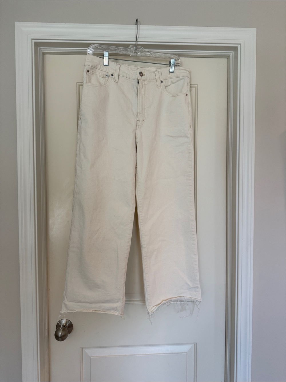 Madewell Women’s Perfect Vintage Wide Leg Cream Straight Jeans